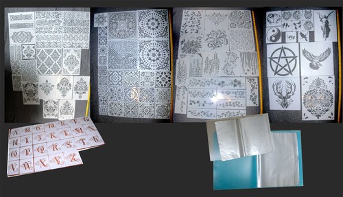118 schablonen mylarfolien - schablonen,