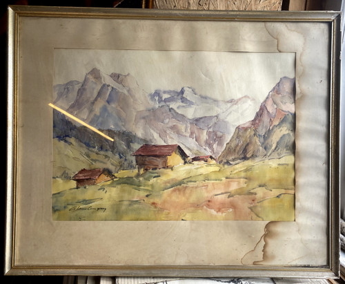 Aquarell undeutlich signiert - ::aquarell,
