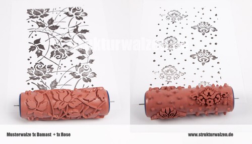Sparset musterwalzen rose - 2x,